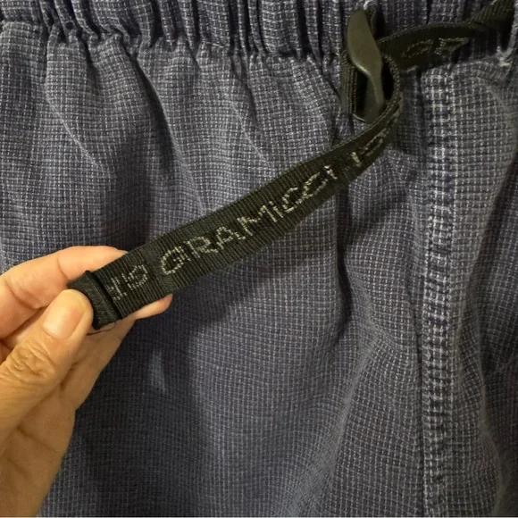 Vintage Gramicci Belted Ripstop Cotton Twill Shorts Blue Pull On Pockets-Medium - Picture 3 of 8